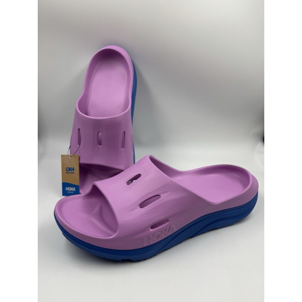 Hoka Ora Recovery Sandals Comfort Slides Men Sz 13 / Women Sz 15 Purple/Blue NEW